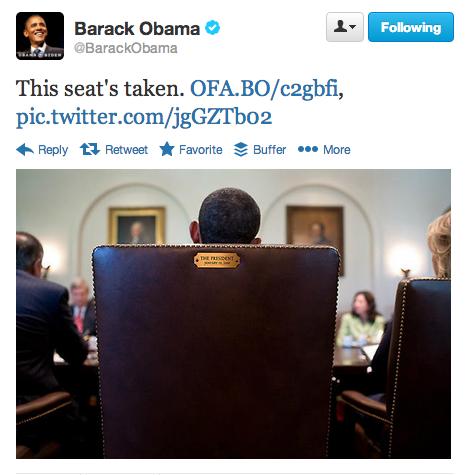 Obama Tweet - Seat's Taken