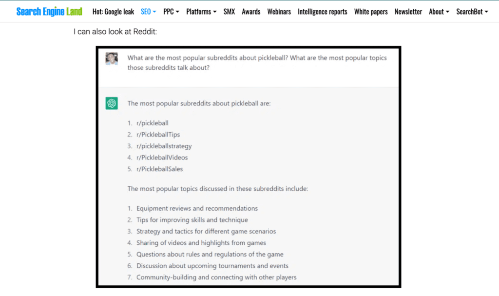 Subreddits search using ChatGPT