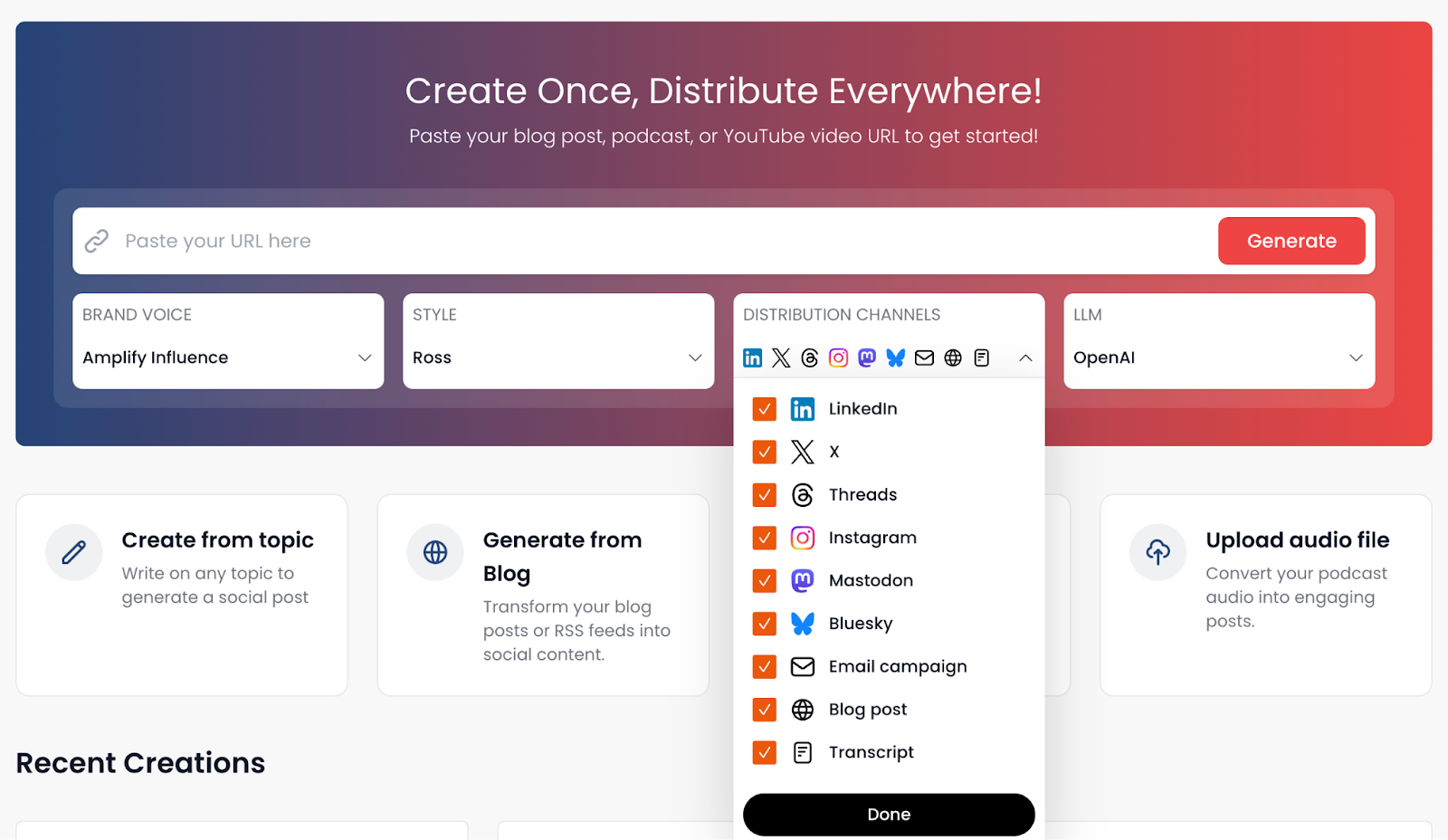 Distribution.ai multi-channel outputs